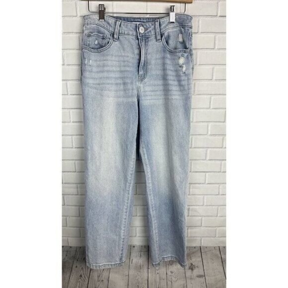 So High Rise Straight Distressed Blue Jeans Women's Juniors Size 9/29W - Picture 12 of 12
